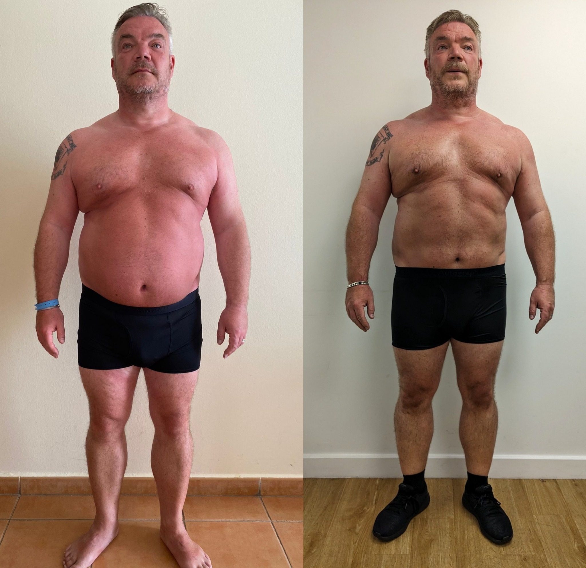 Real client body transformation before and after, Emiliano Disha Coaching