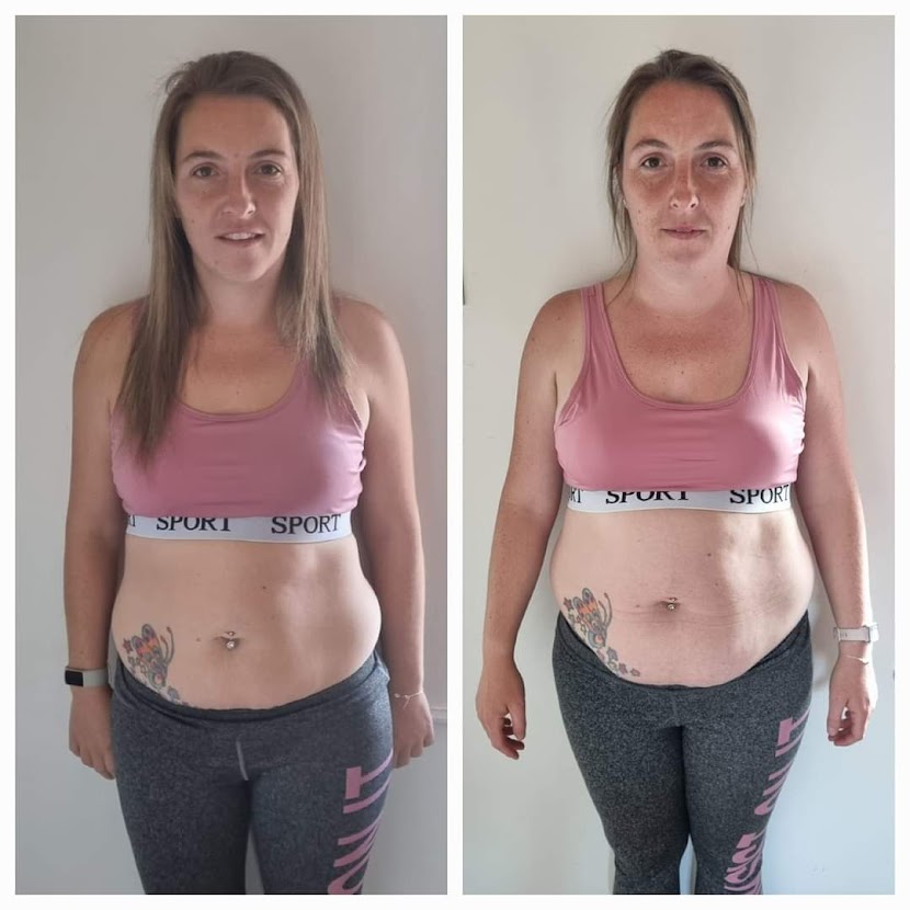 Lindsey client body transformation before and after, Emiliano Disha Coaching